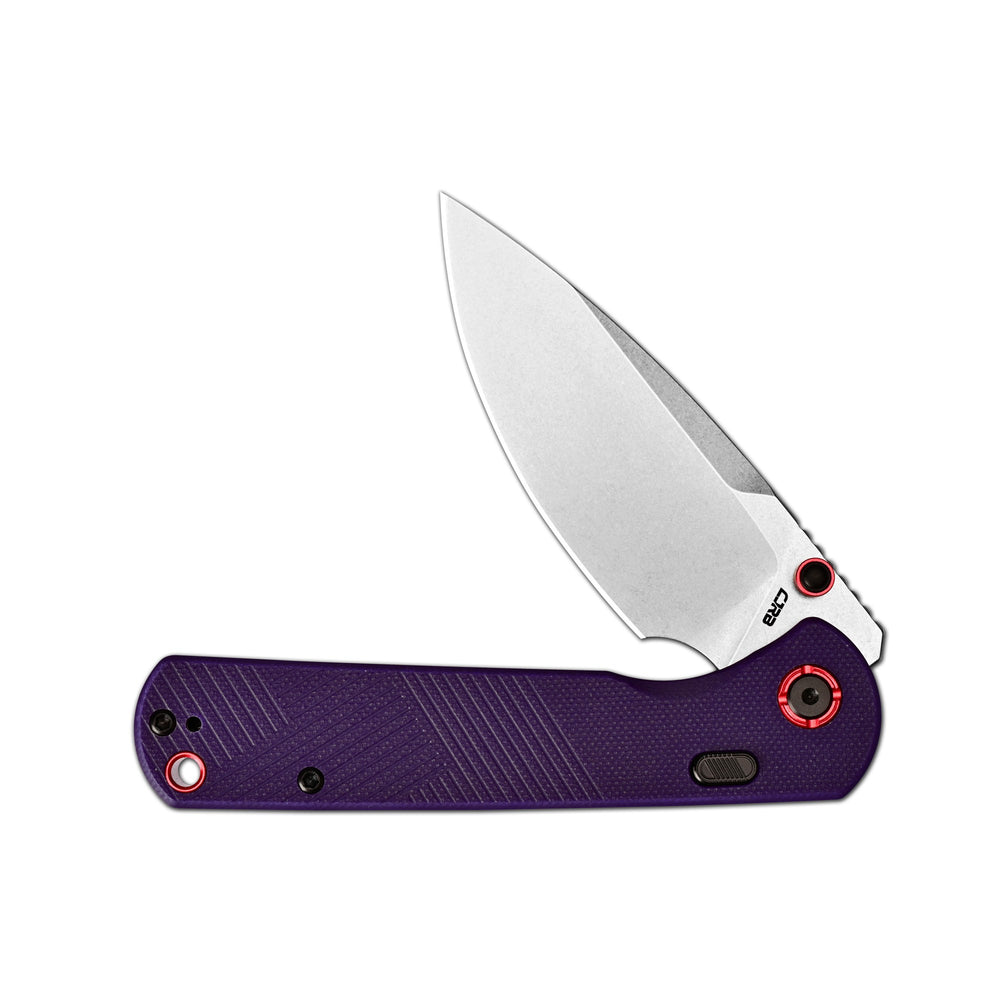 CJRB Latitude Thumb Stud & Top Liner Lock EDC Knife Purple CNC G10 Textured Handle(3.47'' AR-RPM9 Steel Stone Wash Blade) J1975-PU