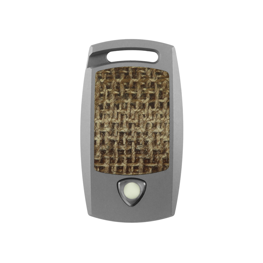 AUCON IMP - MagnaCut - Titanium + Brown Burlap Micarta