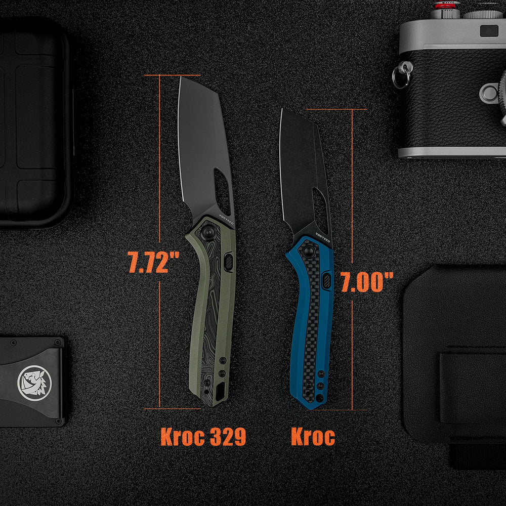 VOSTEED Kroc 329 -Top Liner Lock (3.29" S35VN Blade & Aluminum & Topo G10 Handle) - A1812