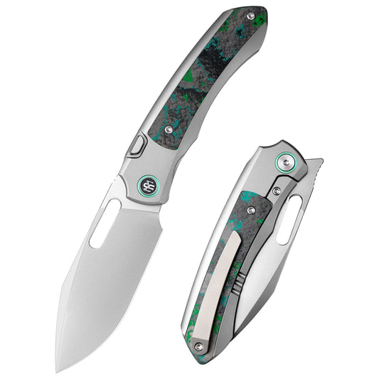 REMETTE RT-Orca Knife Button+Frame Lock M390 Blade Titanium Handle Outdoor Camping Knives ORCAKD