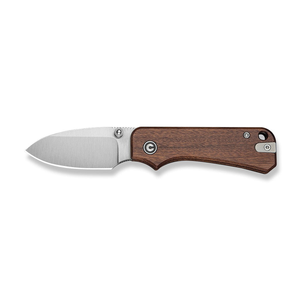CIVIVI Baby Banter Slip Joint Thumb Stud Knife Guibourtia Wood Handle (2.34" Satin Finished Nitro-V Blade) C25066A-2