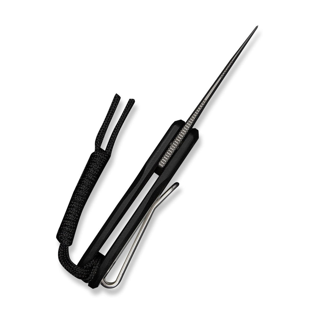 CIVIVI Purr Flipper & Slip Joint Knife Black & White G10 Handle (1.83" Stonewashed Nitro-V Blade) C25054-2, With 1PC Black Lanyard
