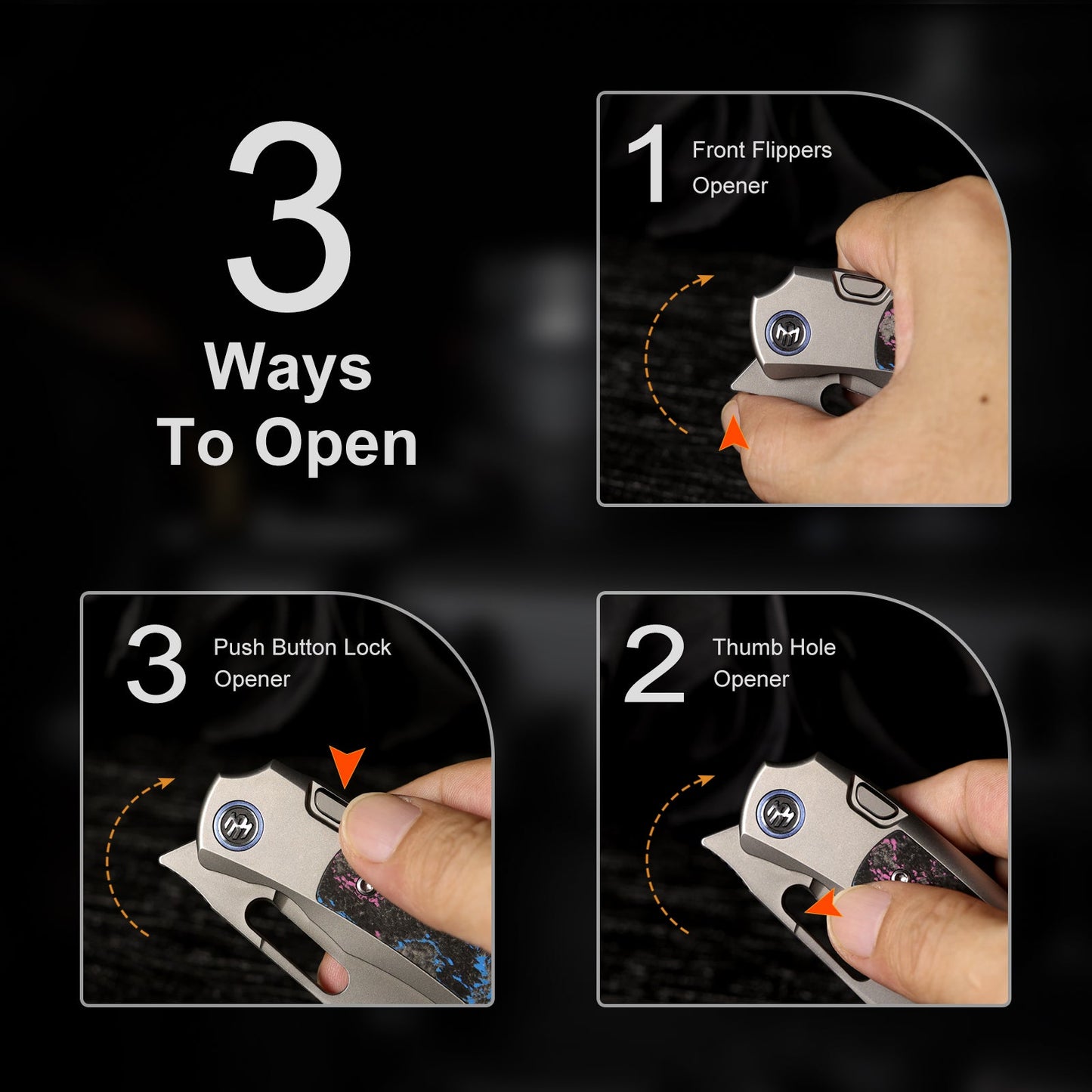 REMETTE RT-Orca Knife Button+Frame Lock M390 Blade Titanium Handle Outdoor Camping Knives ORCAUR