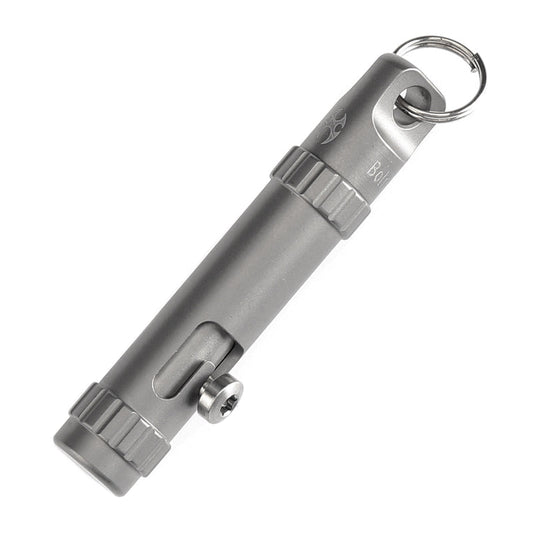 Kansept EDC Bolt Fidget G013A1 Plain Titianium with Bolt Mechanism for Stress Relieving with Key Chain for Lanyard Hole-Kevin Passon Designed