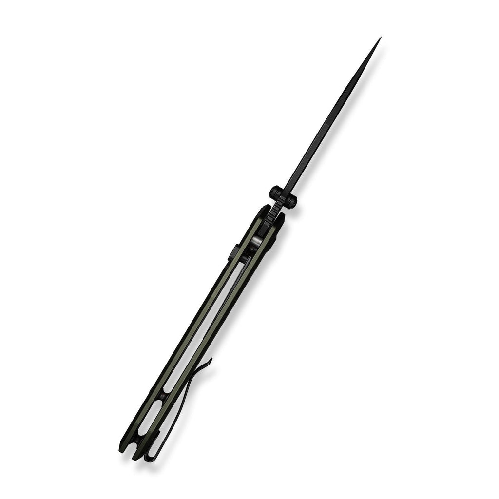 CIVIVI ELITE Brova Thumb Stud & Top Liner Lock Knife Forest Green Aluminum Handle (3.41" Black Stonewashed CPM S35VN Blade) CE25093-3