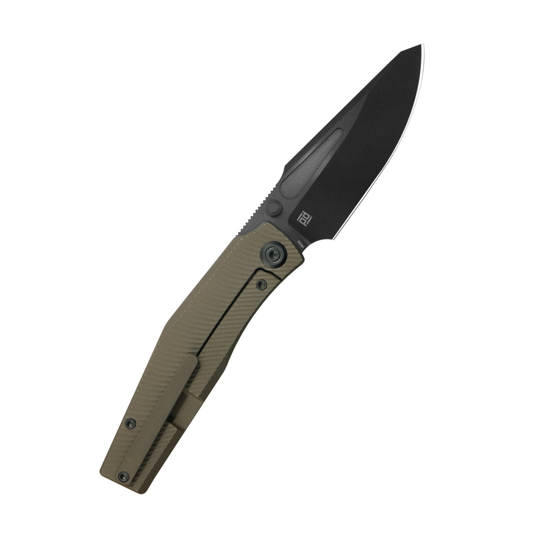 KB Illusion Folding Knife Bronze Ano Titanium Handle 3.46‘’ DLC & Satin & Stonewash Bohler M390 Blade KB443C