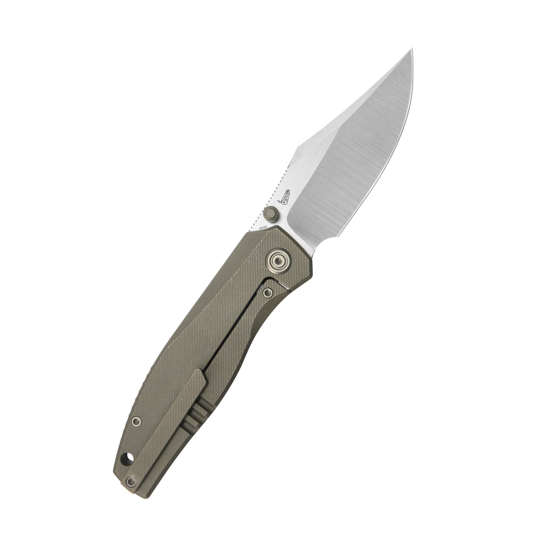KB Classico Frame Locking Folding Knife Bronze Titanium Handle 3.38" Belt Satin M390 Blade KB478C