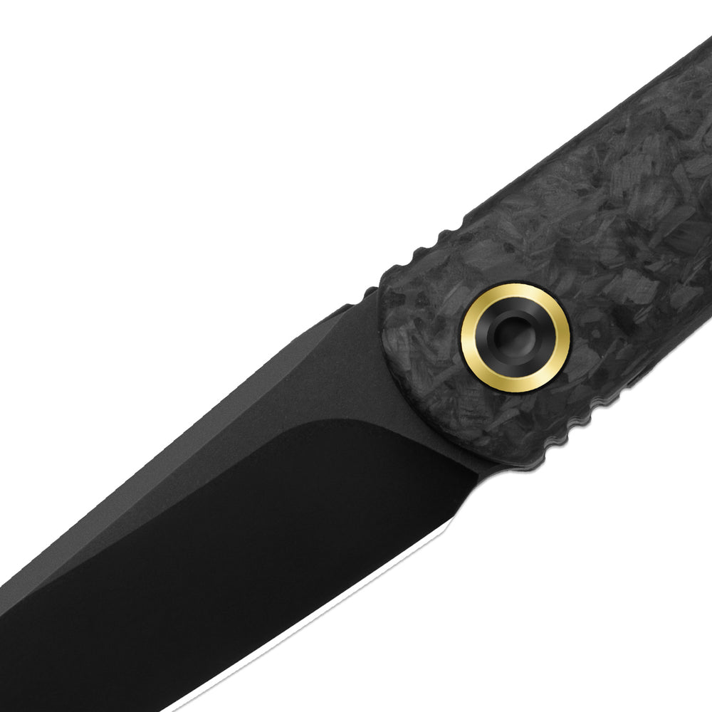 KIZER CUTLERY Feist 3 | CPM S90V + Matte DLC Ultra | Reverse Tanto | Titanium (Matte DLC Ultra) & Carbon Fiber | KizerX™ 3499.3A1