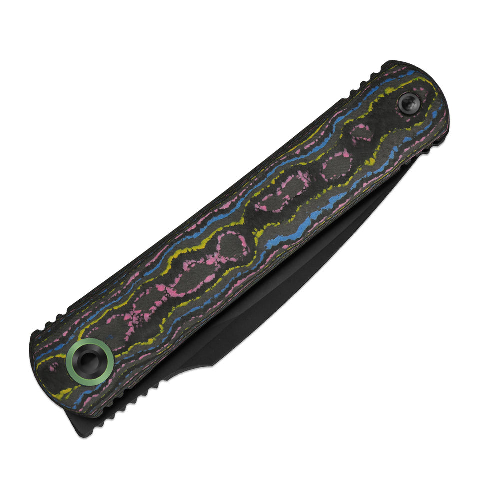 KIZER CUTLERY Feist 3 | CPM S90V + Matte DLC Ultra | Hawkbill | Titanium (Matte DLC Ultra) & CamoCarbon Ultimate Warrior | KizerX™ 3499.3A3