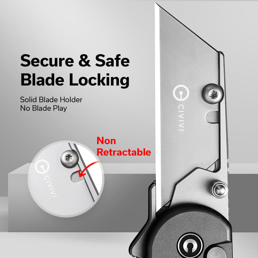 CIVIVI Elementum Utility Thumb Stud & Button Lock Knife Aluminum Handle (2.26" S/S Blade Holder & 6Cr13 Blade) C23039B-4