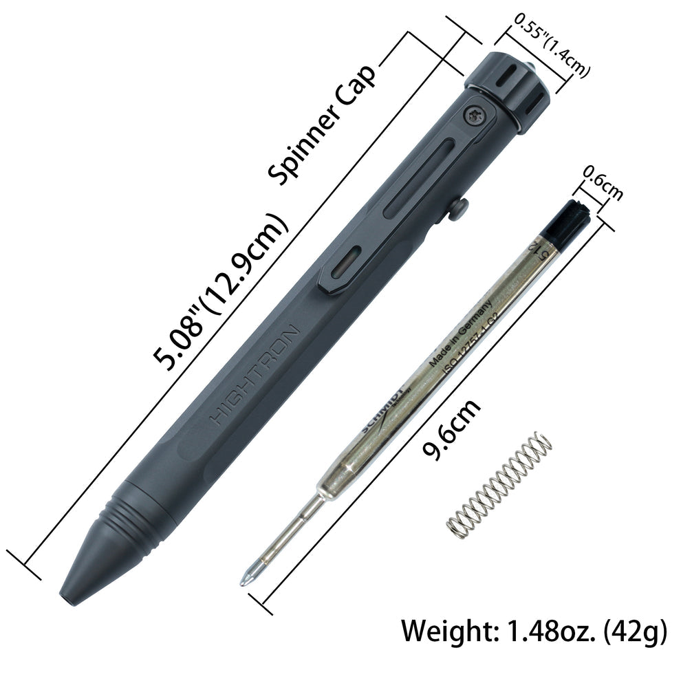 Hightron Vortron Titanium Pen, Black Coated Finish, Premium EDC Writing Tool