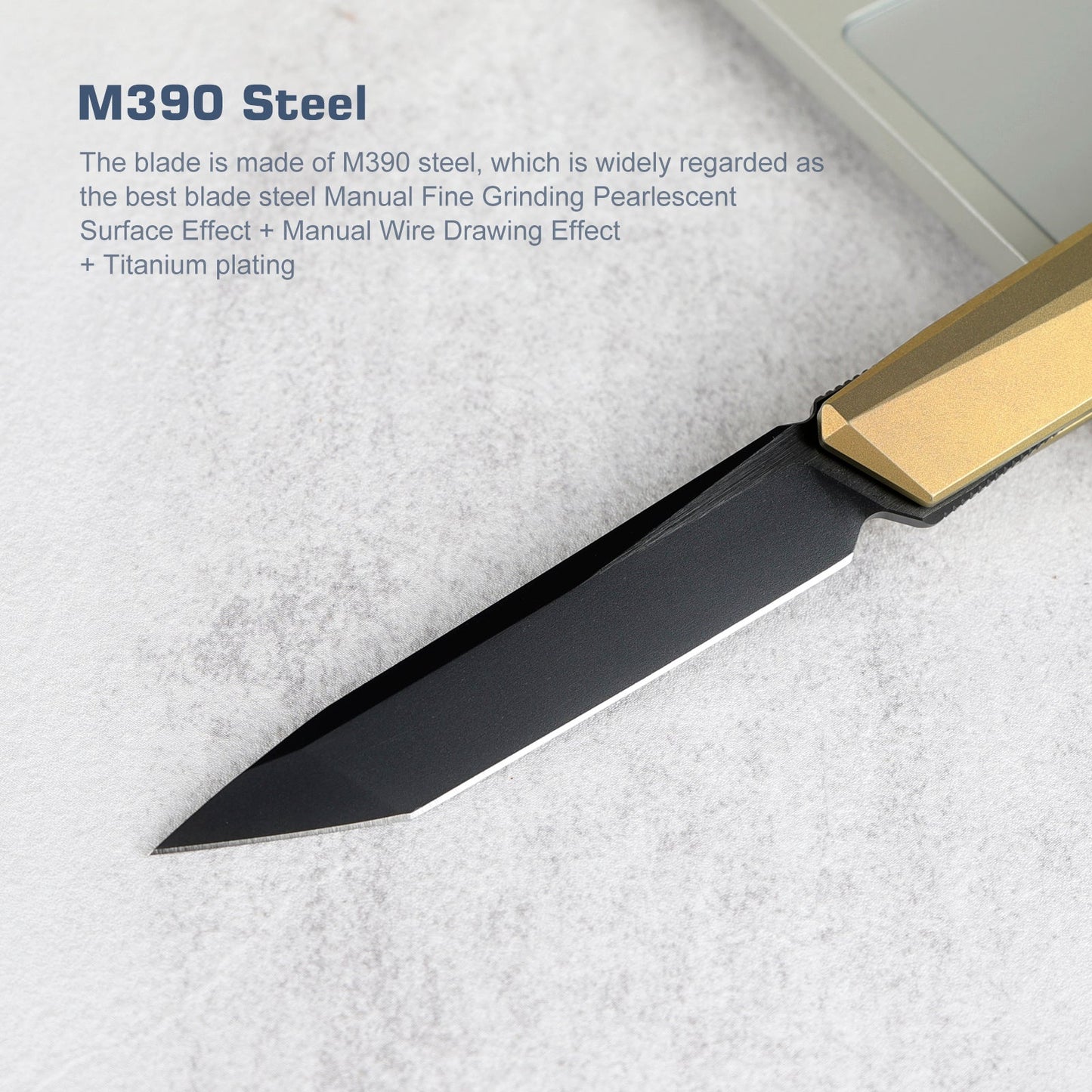 REMETTE RT-ELIGO Knife M390 Blade Titanium Handle Double Detent Lock Folding Pocket EDC Knife EGB3
