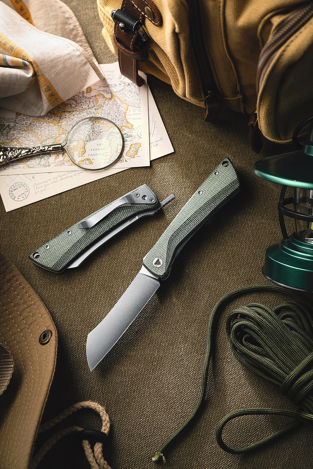 TRIVISA Norma-04G Higonokami Pocket Knife,3.3" 14C28N Steel,Micarta Handle
