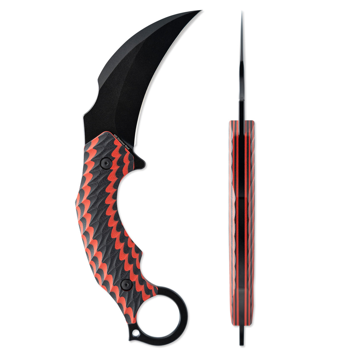 SKALLYWAG TACTICAL Deep 6 Karambit - Black/Red