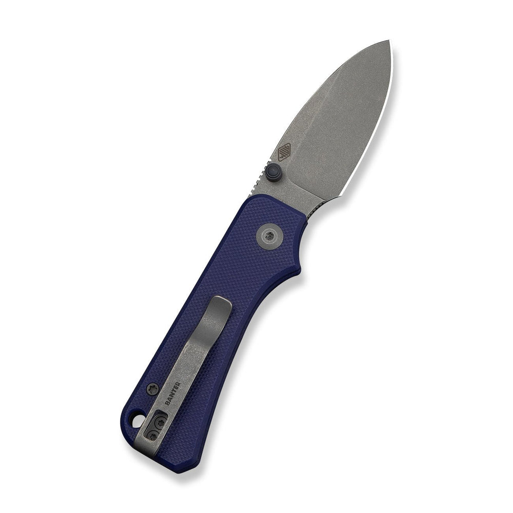 CIVIVI Baby Banter Slip Joint Thumb Stud Knife Blue G10 Handle (2.34" Gray Stonewashed Nitro-V Blade) C25066A-1