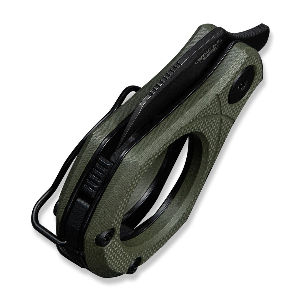 CIVIVI Pyrus Slip Joint Utility Knife OD Green G10 Handle (0.65" Black Stonewashed 14C28N Blade) C23038-4