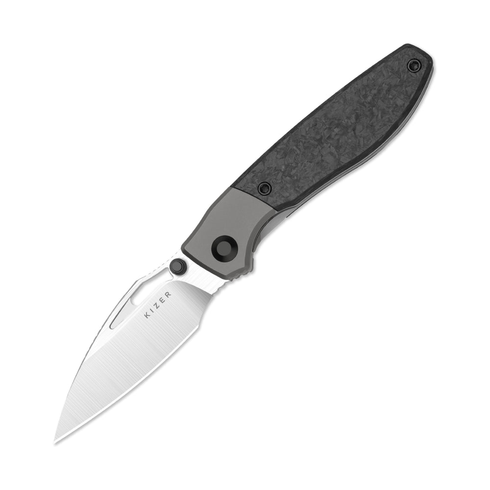 KIZER CUTLERY Shrike | S45VN | Titanium & Carbon Fiber | Front Flipper | Ki3746A1