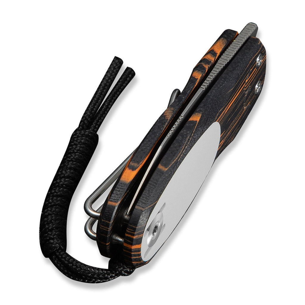 CIVIVI Purr Flipper & Slip Joint Knife Orange, Black & White G10 Handle (1.83" Stonewashed Nitro-V Blade ,With 1PC Black Lanyard) C25054-5, Each Handle Features Random Color Distribution