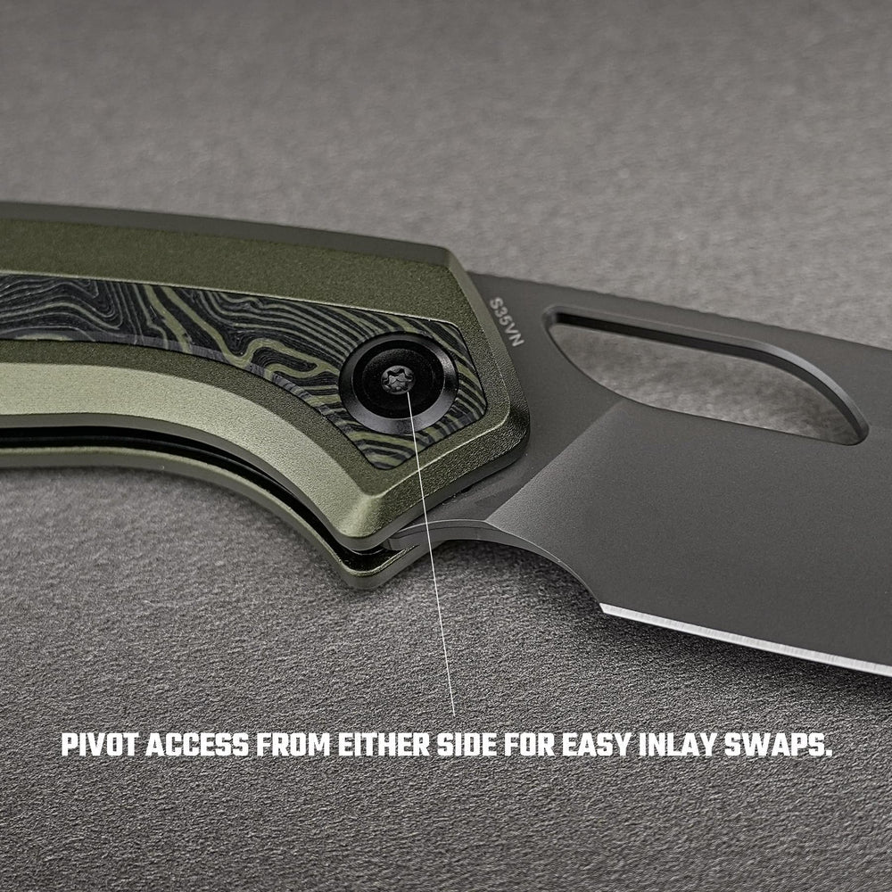 VOSTEED Kroc 329 -Top Liner Lock (3.29" S35VN Blade & Aluminum & Topo G10 Handle) - A1812