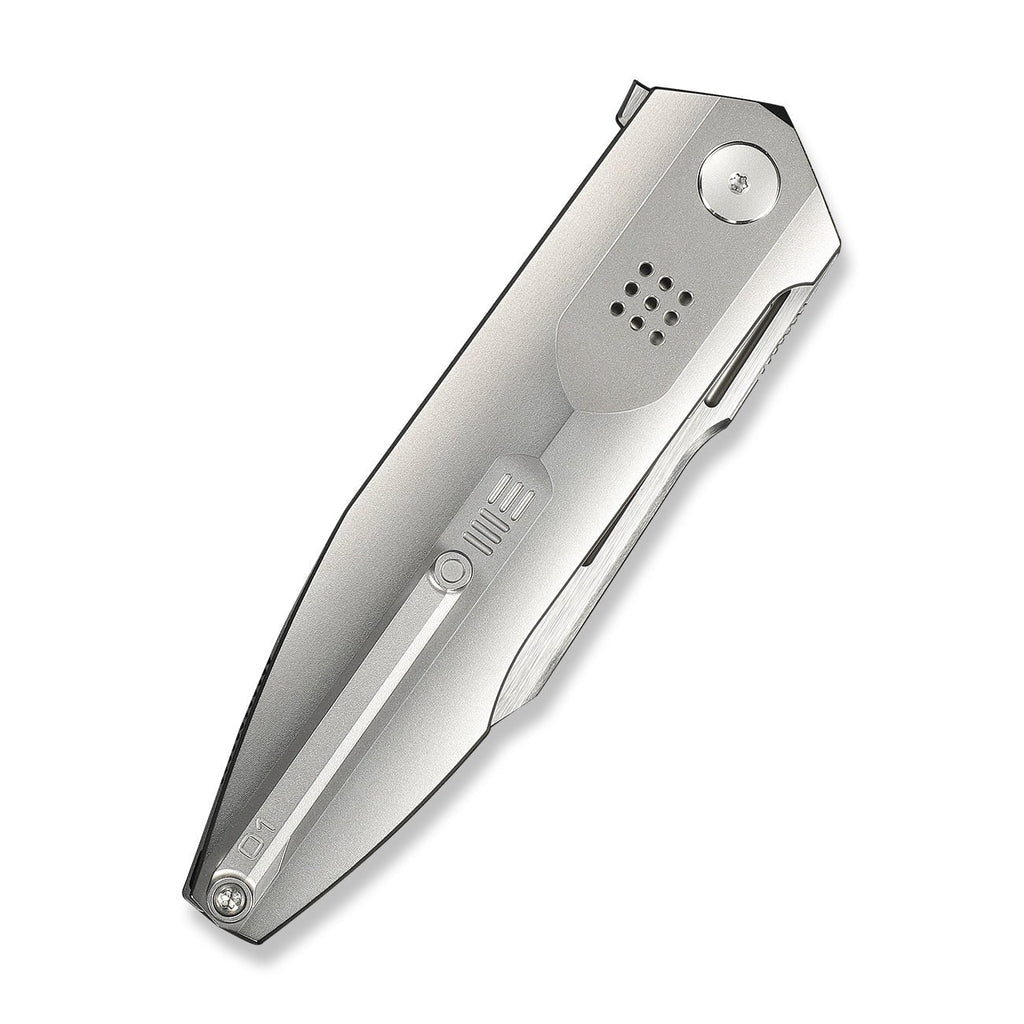 WEKNIFE Flight Line Flipper Knife Polished Bead Blasted Titanium Handle (3.81" Hand Rubbed Satin Bohler M390 Blade) WE23089-3