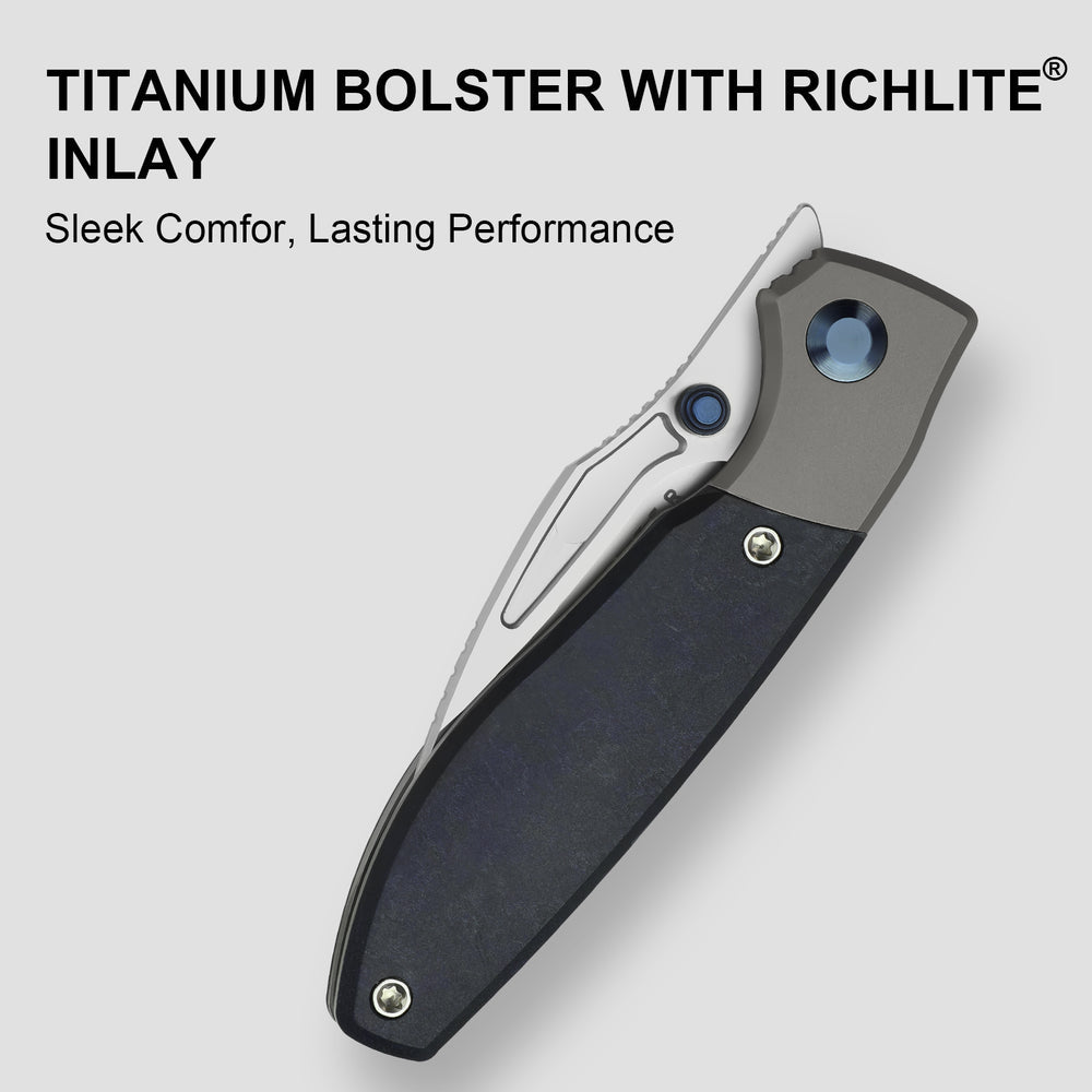 KIZER CUTLERY Shrike | S45VN | Titanium & Richlite | Front Flipper | Ki3746A3