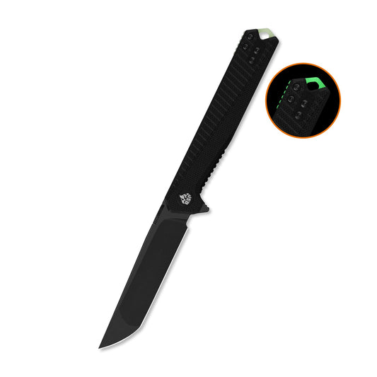 QSP Mantis Liner Lock Pocket Knife Nitro V blade Black G10 handle