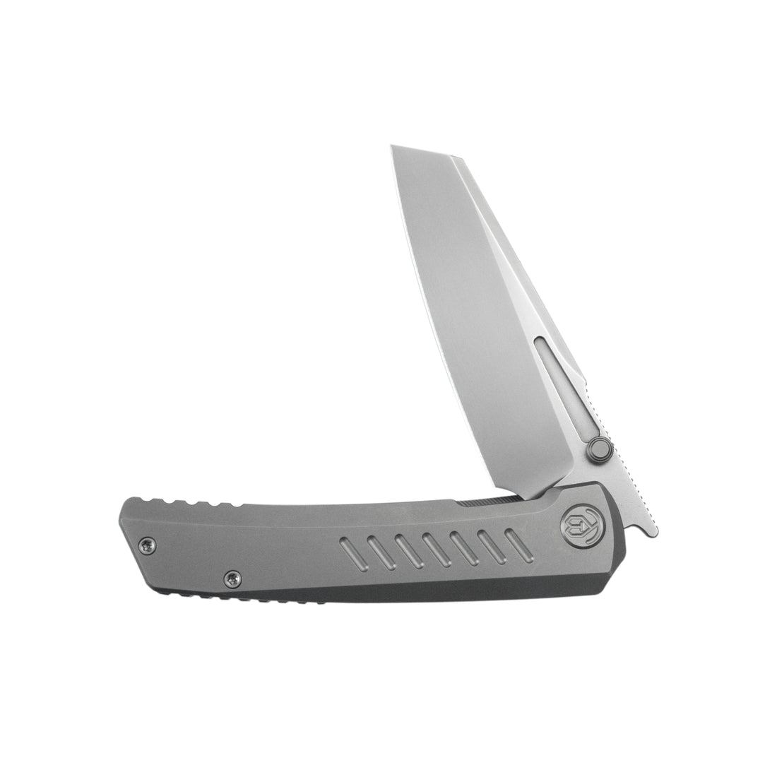 KB Insomnia Frame Locking Folding Knife Gray Sandblast Titanium Handle 3.46" Silver Bead Blast M390 Blade KB441A