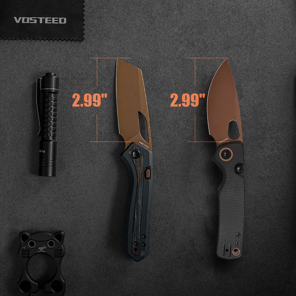 VOSTEED Kroc -Top Liner Lock (2.99" S35VN Blade & Aluminum & Topo G10 Handle) - A1802