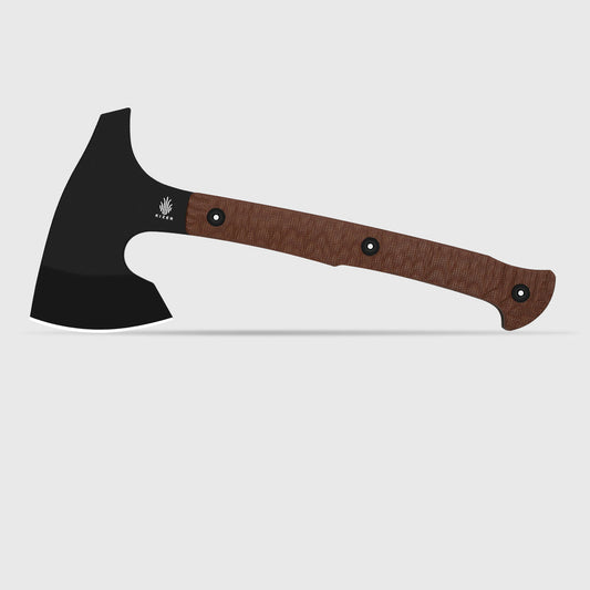 KIZER CUTLERY Urus | Lightweight Axe | 1095 | Black Coating | Micarta | Camping Outdoor Tool | KizerV™ 1073A1