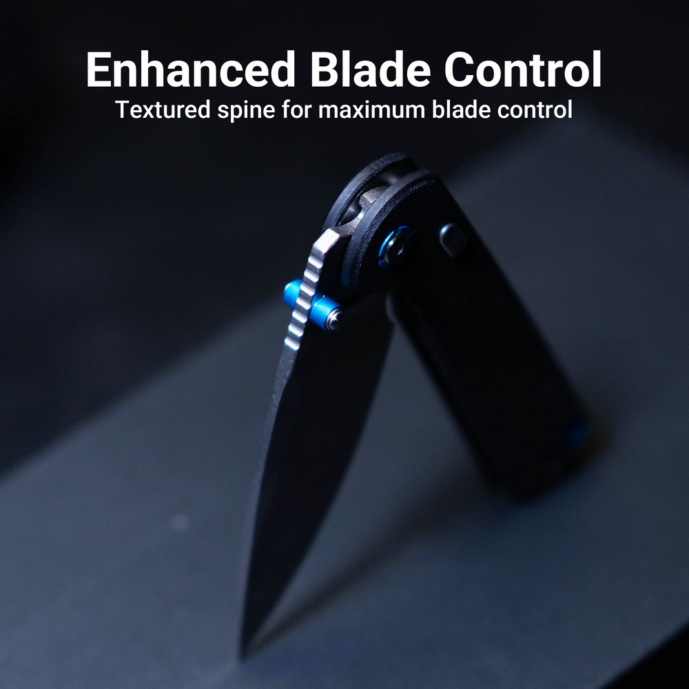 CJRB Latitude Thumb Stud & Top Liner Lock EDC Knife Black G10 Handle(3.47'' AR-RPM9 Steel Stone Wash Blade) J1975-BK