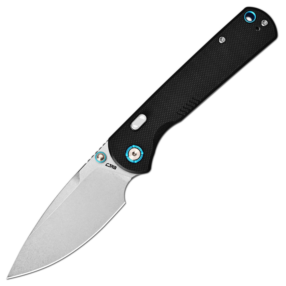 CJRB Latitude Thumb Stud & Top Liner Lock EDC Knife Black G10 Handle(3.47'' AR-RPM9 Steel Stone Wash Blade) J1975-BK