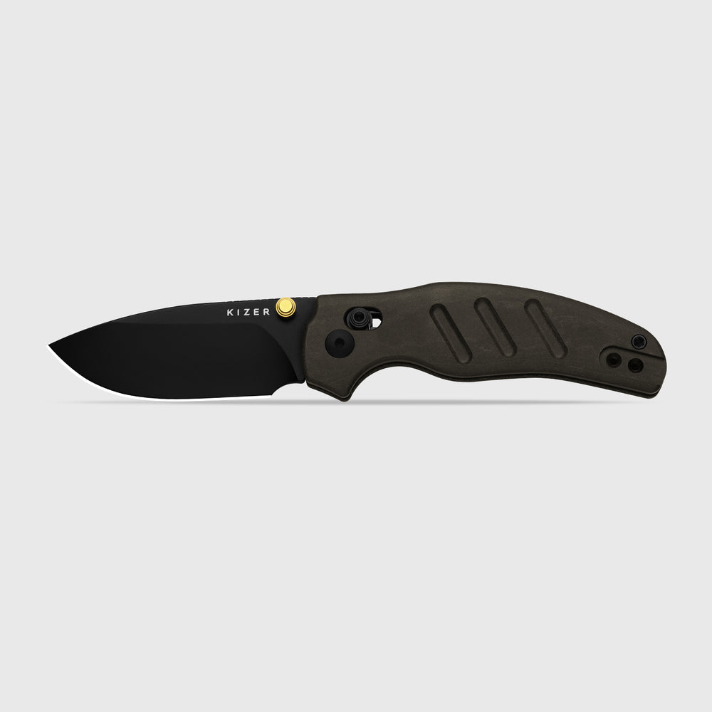 KIZER CUTLERY Sheepdog® C01C 2.9 CD | Kizer Clutch Lock™ | Richlite | Nitro-V | PVD Coating | KizerV™ 3488.29CDA2