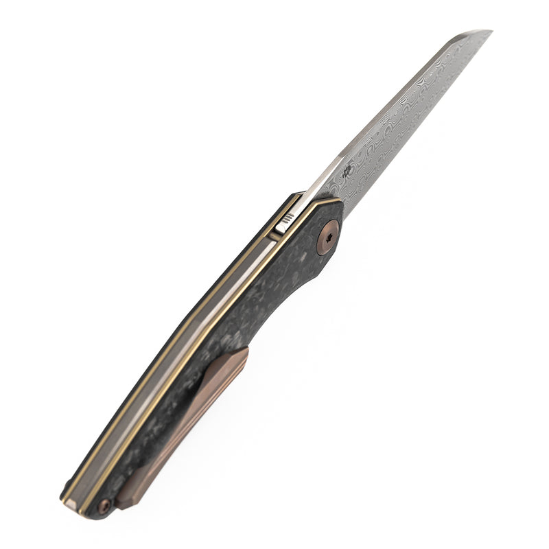 Kansept Halide | Liner Lock | Shred Carbon Fiber | 3.2" Damascus Blade | James Arnold Design | K1136A6