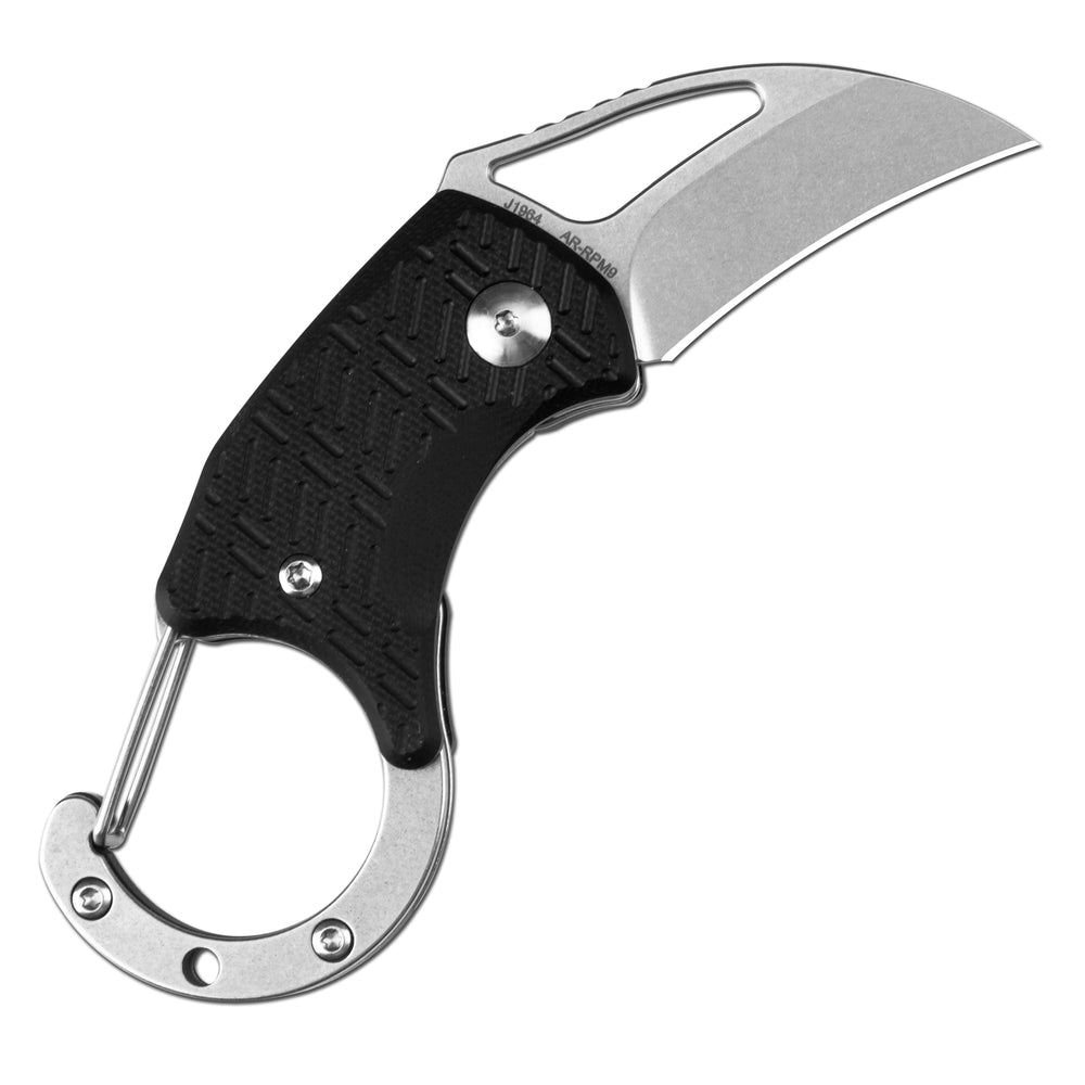 CJRB Anansi J1964 AR-RPM9 Steel Blade G10 Handle Folding Knives - Black G10 Handle/Stone Wash Finish (J1964-BK)