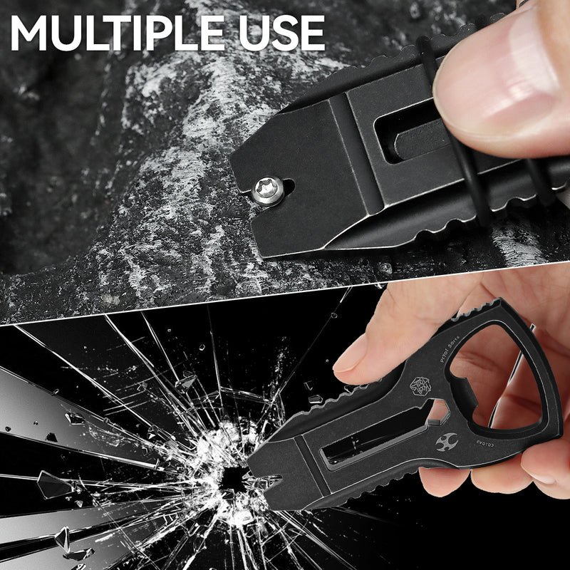 KANSEPT KNIVES PryOfSorts Titanium EDC Multi-Tool | Pry Bar, Bottle Opener & Magnetic Bit Driver | Blackwash Anodized | Designed by Koch Tools-C010A2
