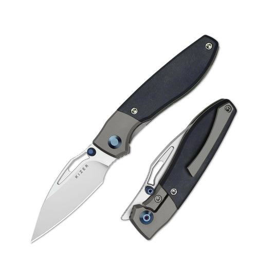 KIZER CUTLERY Shrike | S45VN | Titanium & Richlite | Front Flipper | Ki3746A3