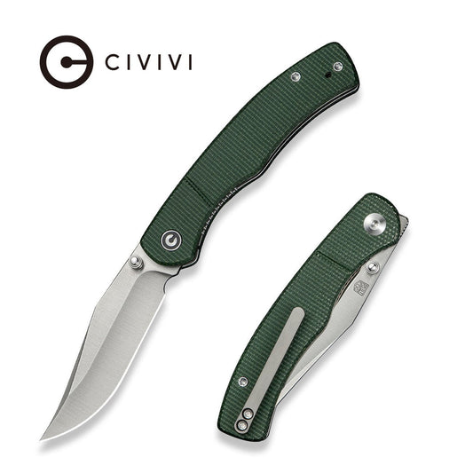 CIVIVI Clingman Front Flipper & Thumb Stud Knife Micarta Handle (2.99" Nitro-V Blade) C23065-4