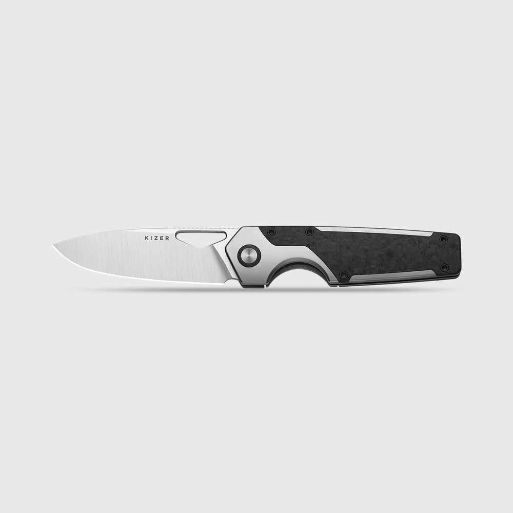 KIZER CUTLERY Serpentine | Elmax | Titanium & Carbon Fiber | Satin