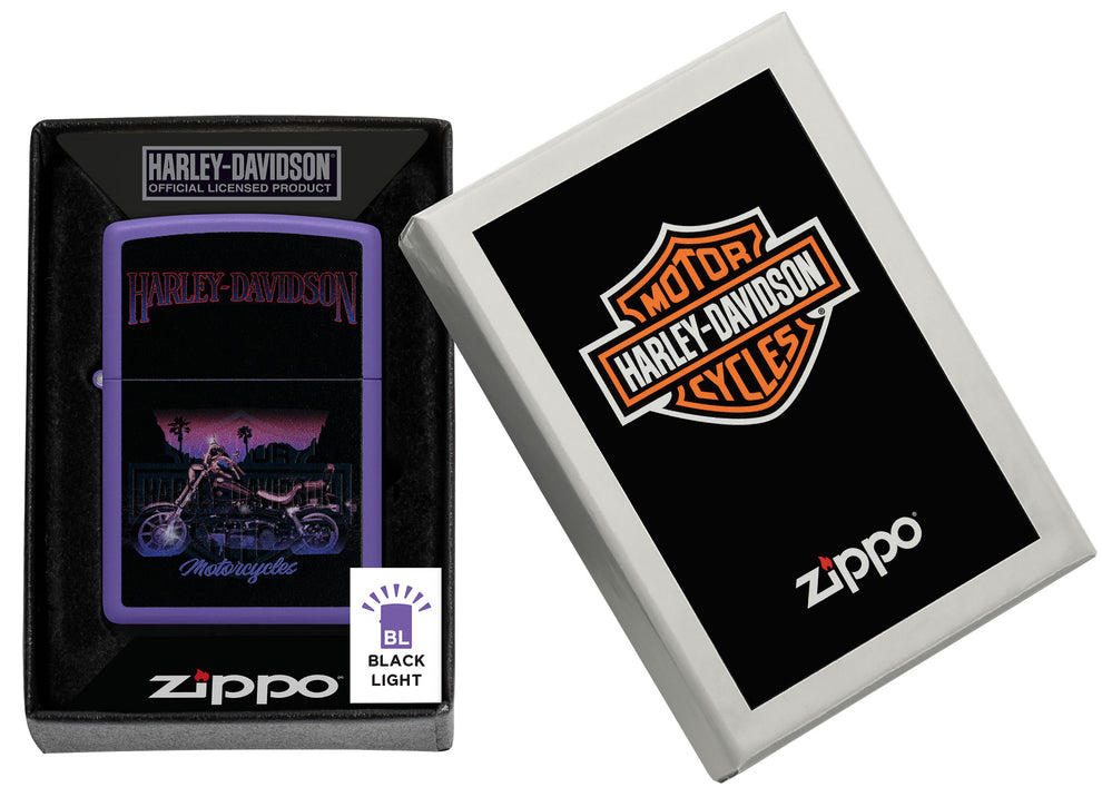 ZIPPO Harley-Davidson® Black Light Motorcycle Design