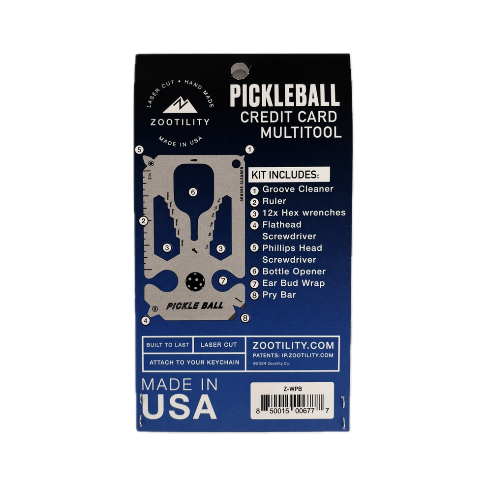 Zootility Pickle Ball 19-in-1 Credit Card Multi-Tool