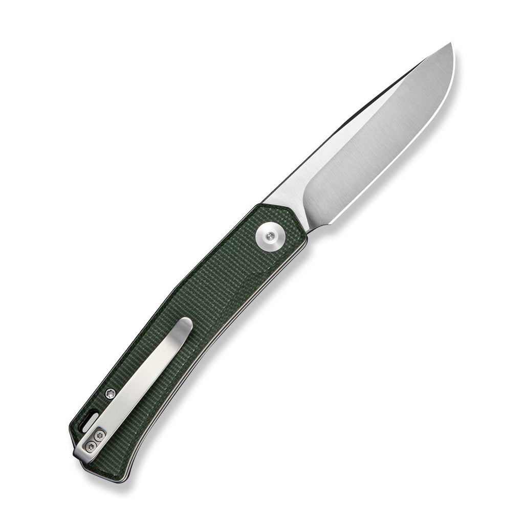 SENCUT Braxx Slip Joint Knife Green Canvas Micarta Handle (3.12" Satin Finished D2 Blade) S25089-2