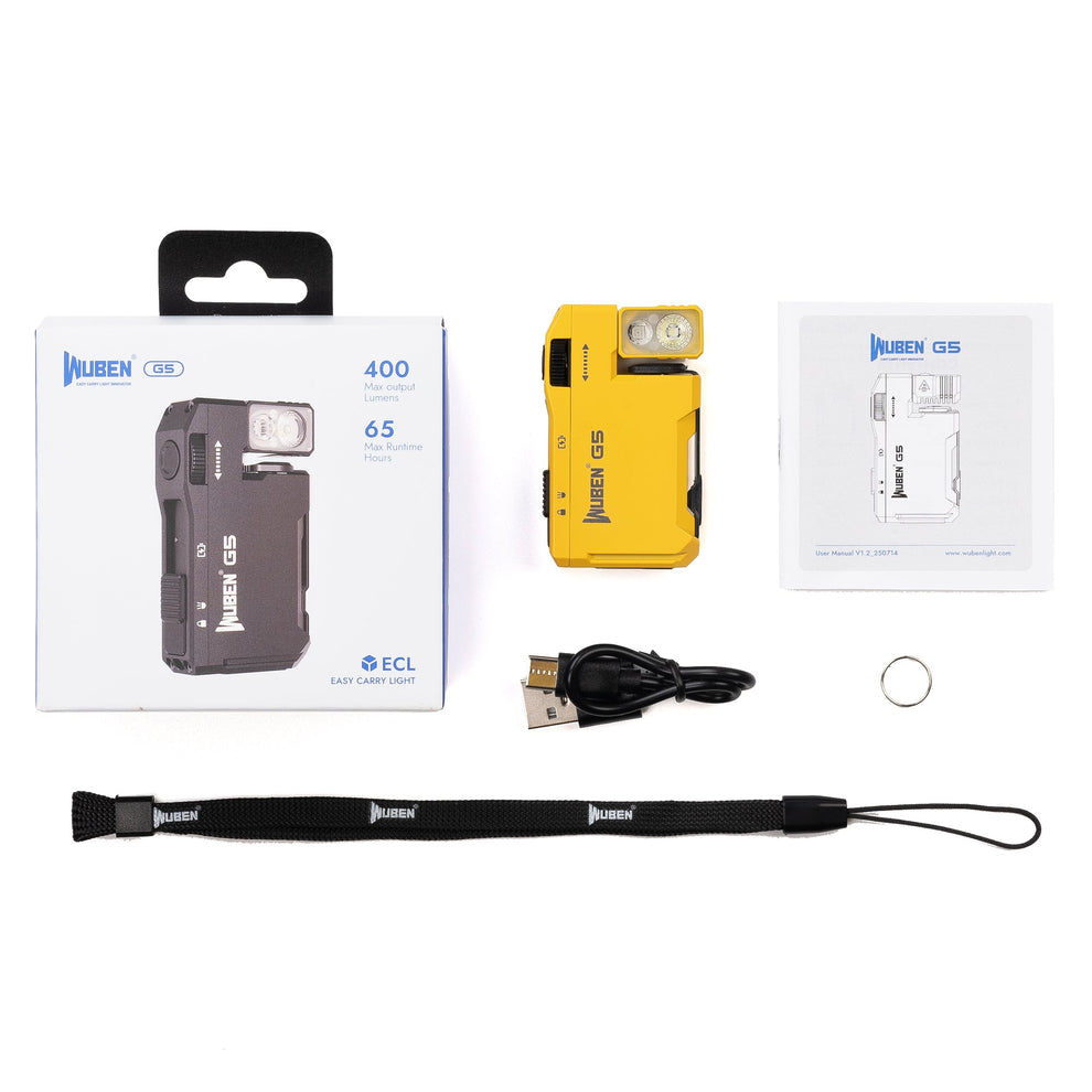 WUBEN G5 400 Lumens EDC Keychain Compact Rechargeable Flashlight